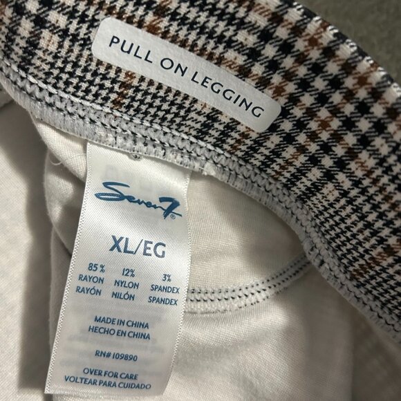 Seven7 Plaid Pull-on Ponte Leggings/Pants Skinny Leg Women's Size XL - Picture 8 of 8